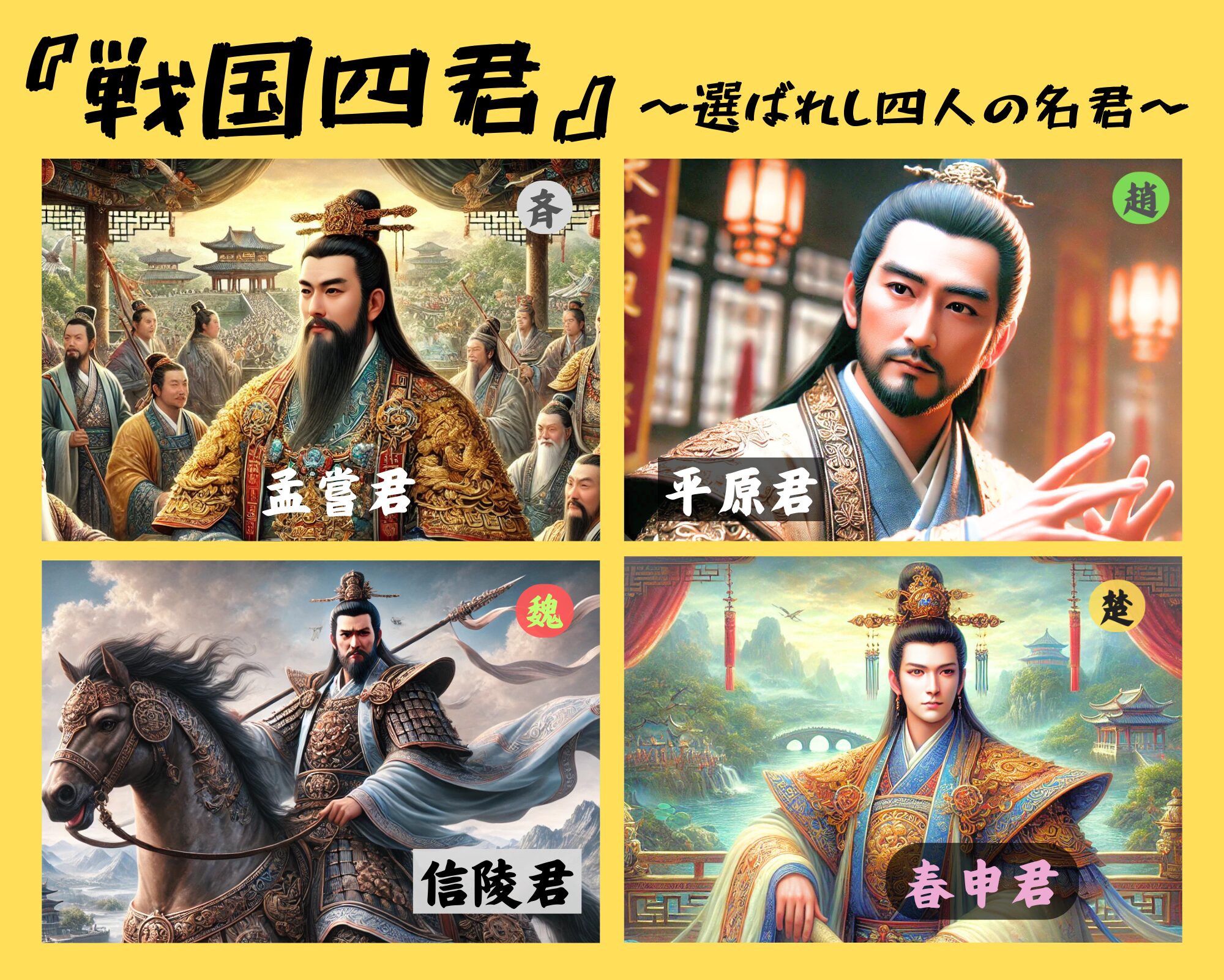 戦国四君まとめイメージ画像