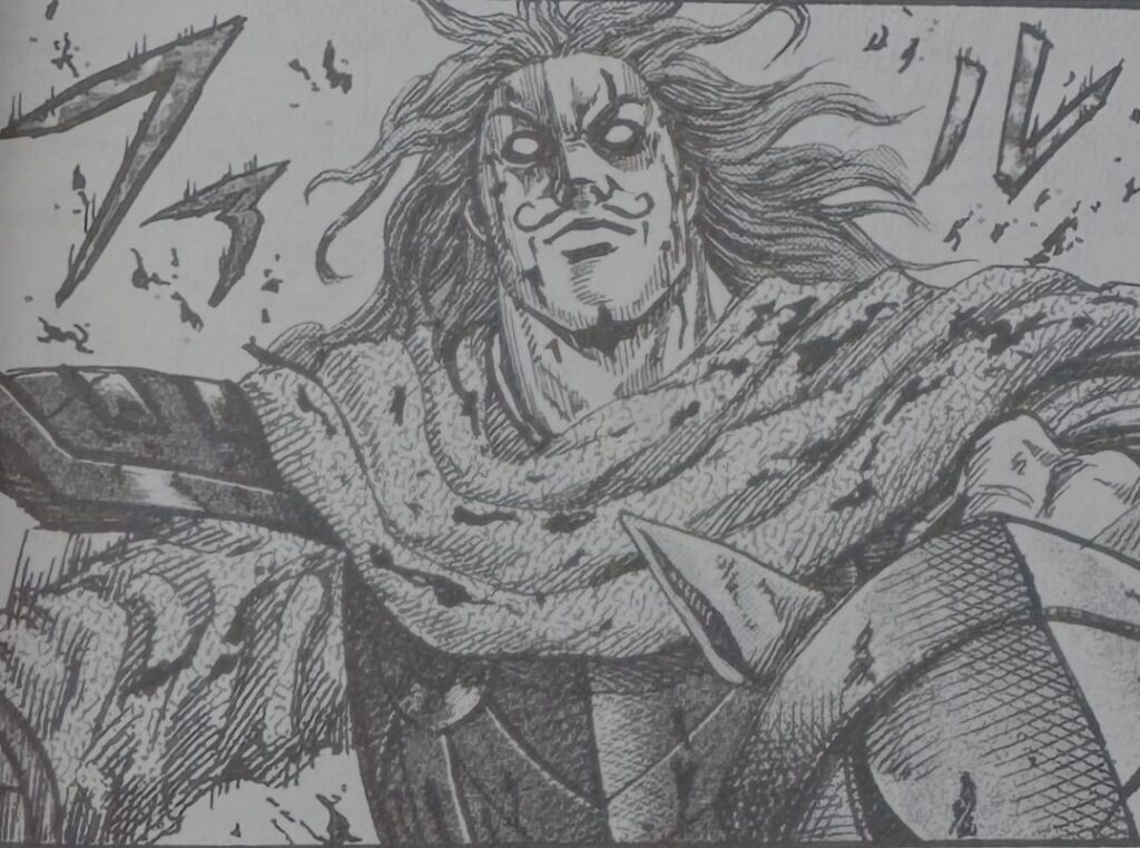 王騎を逃がすために鬼神のごとく戦う騰
